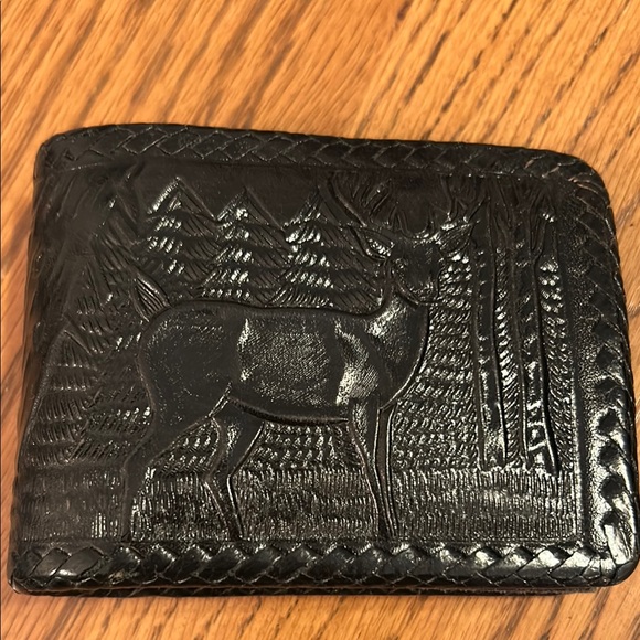 Artisan Other - Black Billfold & Card Holder with Embossed Design